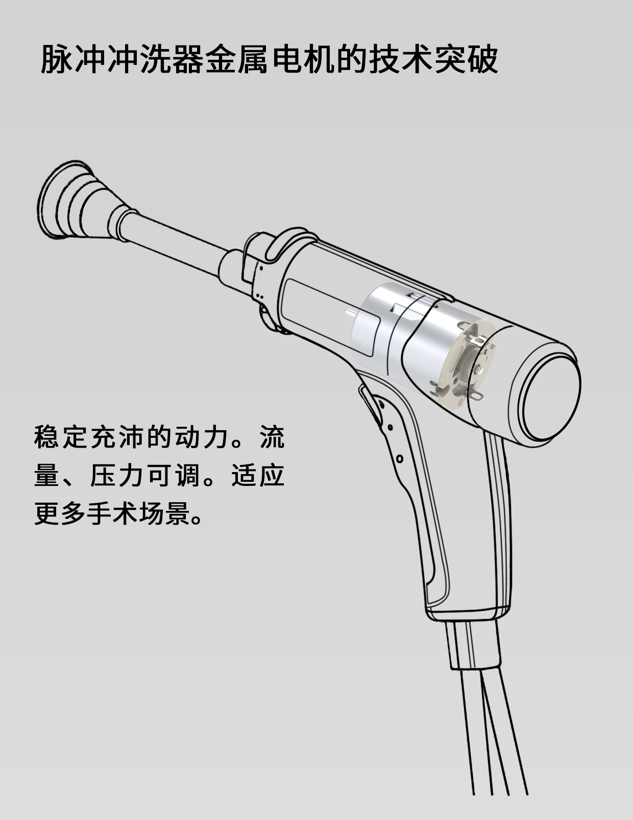 一(yi)次性(xing)医用电动(dong)脉(mai)冲冲(chong)洗(xi)器电机(ji)解(jie)决(jue)方(fang)案_医用(yong)冲洗(xi)系(xi)统(tong)泵(beng)电(dian)机-万至达(da)电机(ji)