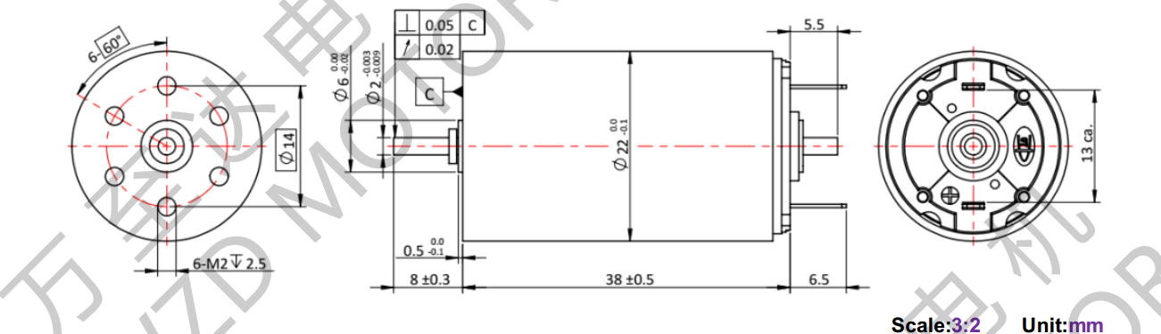 OT-CM2238石(shi)墨(mo)刷空心(xin)杯(bei)电(dian)机-万至达电机(ji)