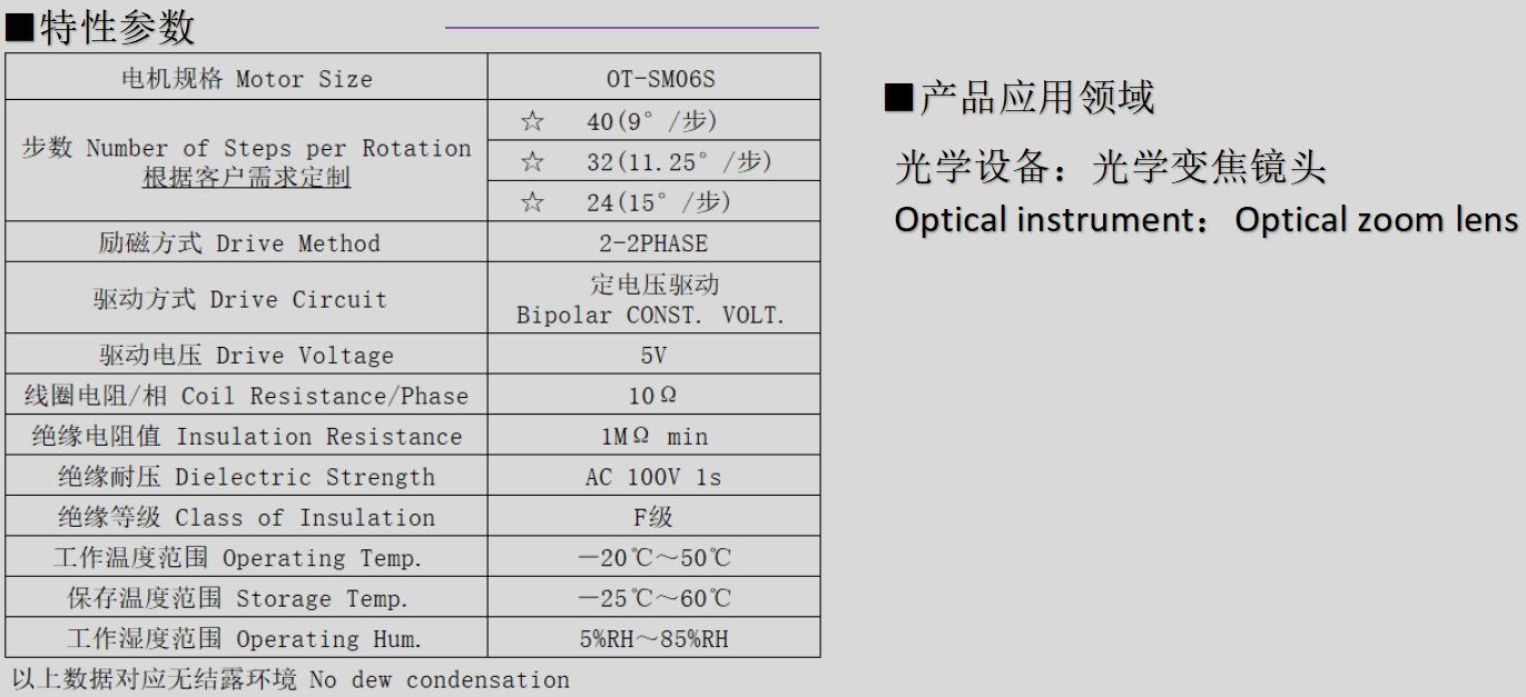 OT-SM06S步(bu)进电(dian)机(ji)_6mm光(guang)学(xue)变焦(jiao)镜(jing)头电机-万至达电机