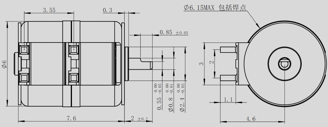 OT-SM6.0L-001步进电(dian)机_6mm摄像(xiang)头升(sheng)降(jiang)电机-万(wan)至达电机(ji)