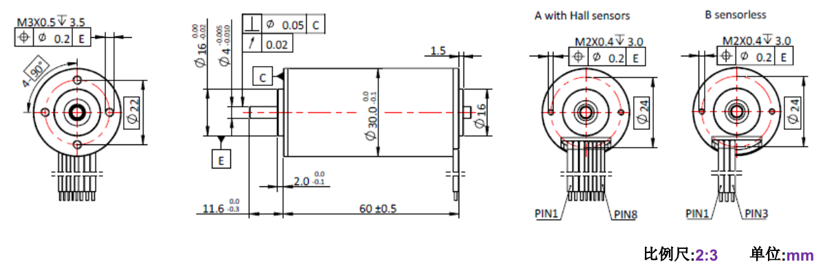 ECS-4P 3060 2对极空心杯无(wu)刷(shua)电(dian)机(ji)-万至(zhi)达(da)电机(ji)