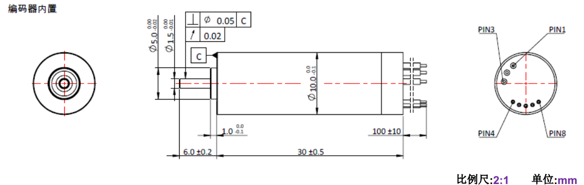 ECS 1030 内(nei)置编码器(qi)空心杯(bei)电机(ji)-万(wan)至(zhi)达电(dian)机
